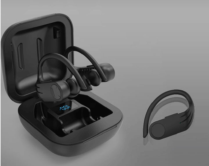 True Wireless Earbuds inside the charging case beside a single earbud