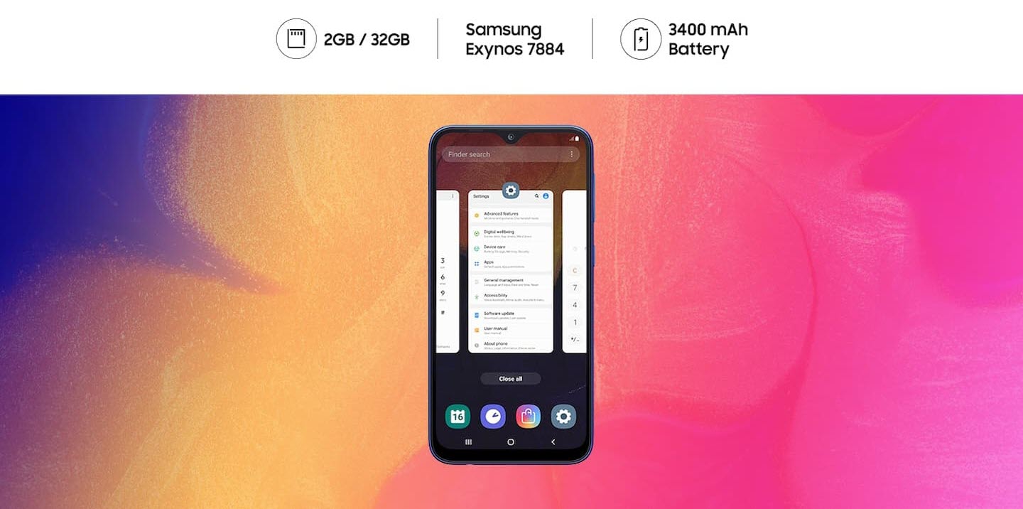 the interface of One UI on Samsung Galaxy A10
