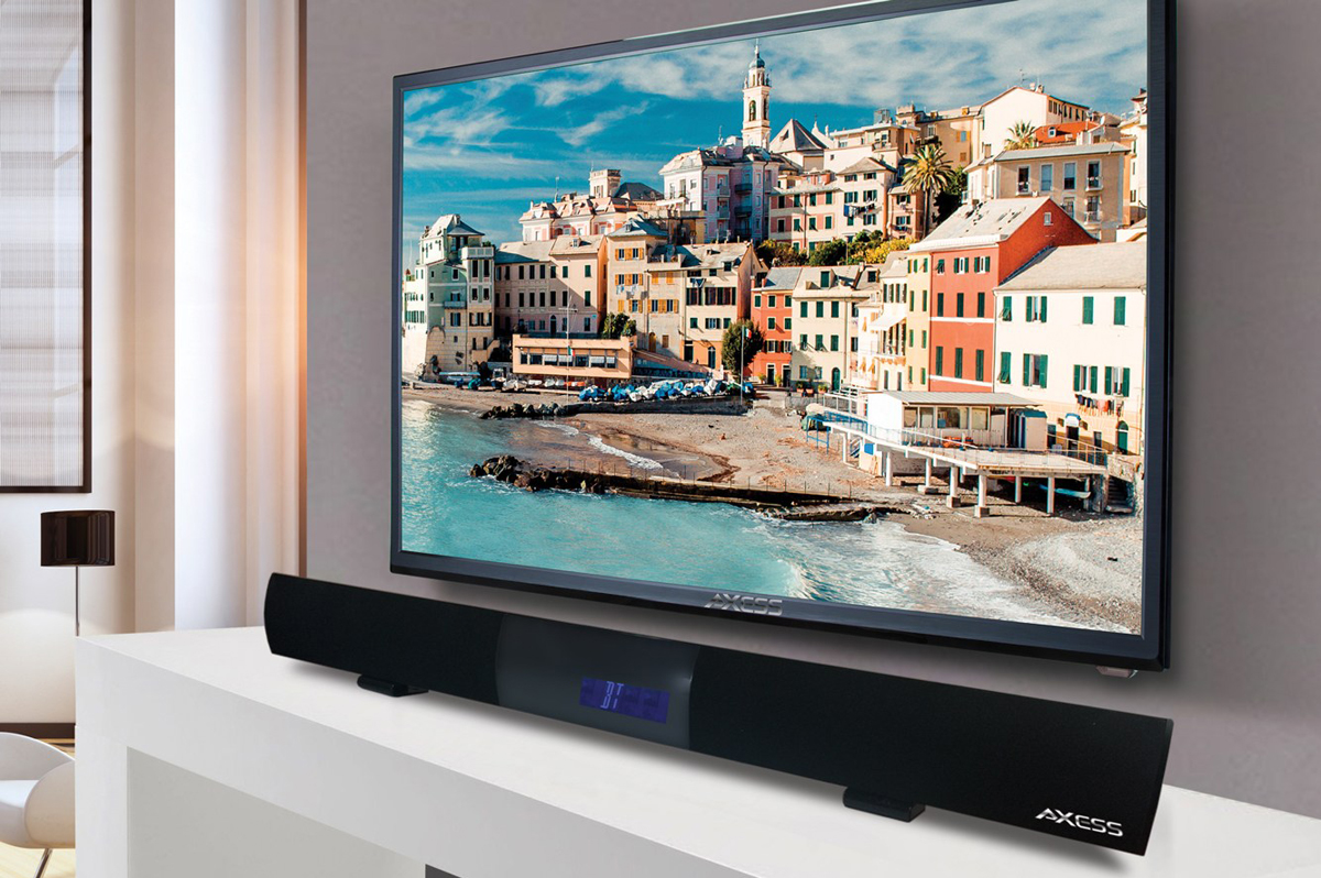 Axess soundbar store with wired subwoofer