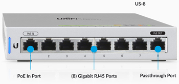 UBIQUITI Switch 8 puertos Gigabit EDUS-8-60W 