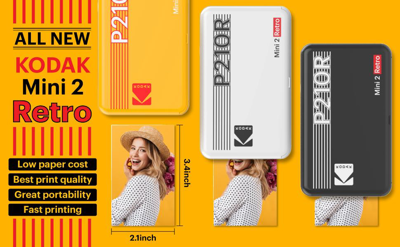 Kodak Mini 2 Retro Mobiler Fotodrucker color für Smartphone (iOS