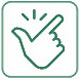   Icon of hand gesture of thumb and index finger pointing up 