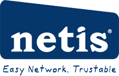Netis Logo with Text That Reads: Easy Network, Trustable