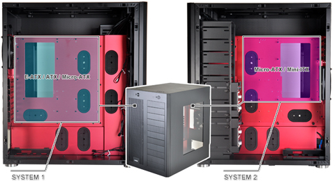 NeweggBusiness - LIAN LI PC-D666WRX Black / Red Aluminum Computer Case