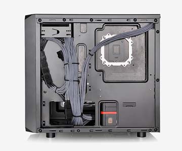 Stress-free Cable Management on the Thermaltake Versa H15 M-ATX Gaming Case That's Facing to the Left
