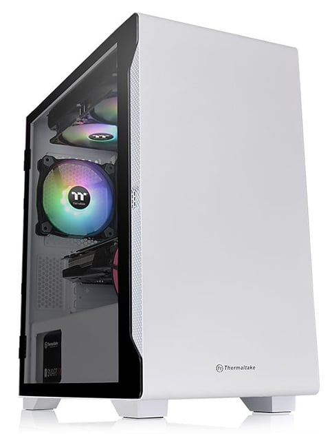 Thermaltake S100 Tempered Glass Snow Edition Micro-ATX Mini-Tower Computer  Case with 120mm Rear Fan Pre-Installed CA-1Q9-00S6WN-00