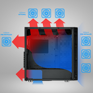 optimized airflow High and Low fan speeds to keep temperatures low 