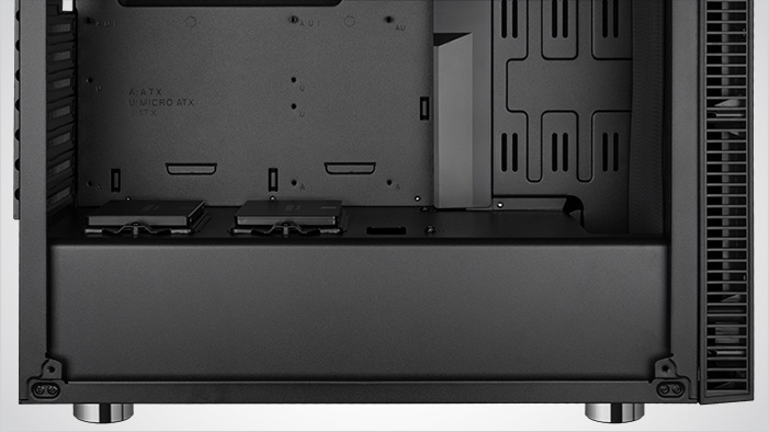 Side Profile Shot of the PSU Shroud in the Rosewill ATX Mid Tower Gaming PC Computer Case