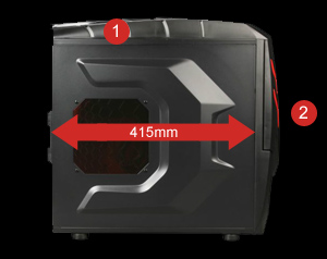 show the top room for liquid cooling solution and Modular HDD design