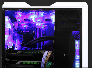 left view of RAIDMAX Monster II SE showing the tempered-glass side panel