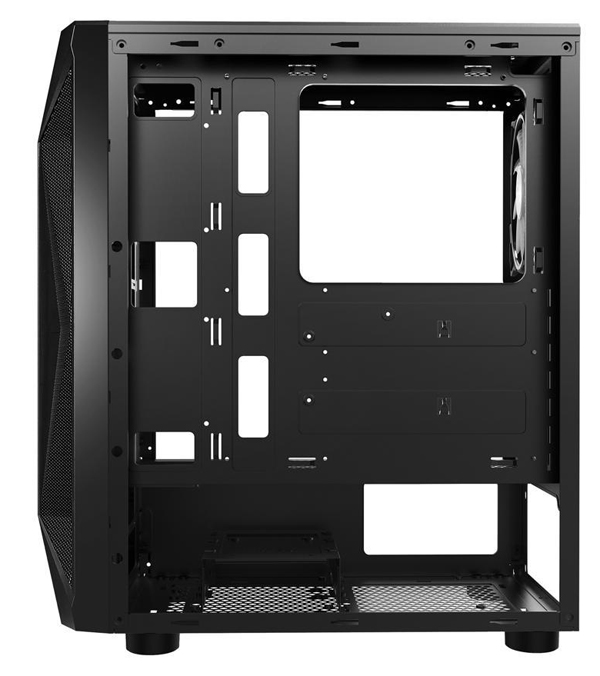 The back of the motherboard tray with big clearance with side panel removed