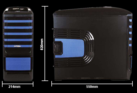 dimensions:550mm L x 214mm W x 520mm H