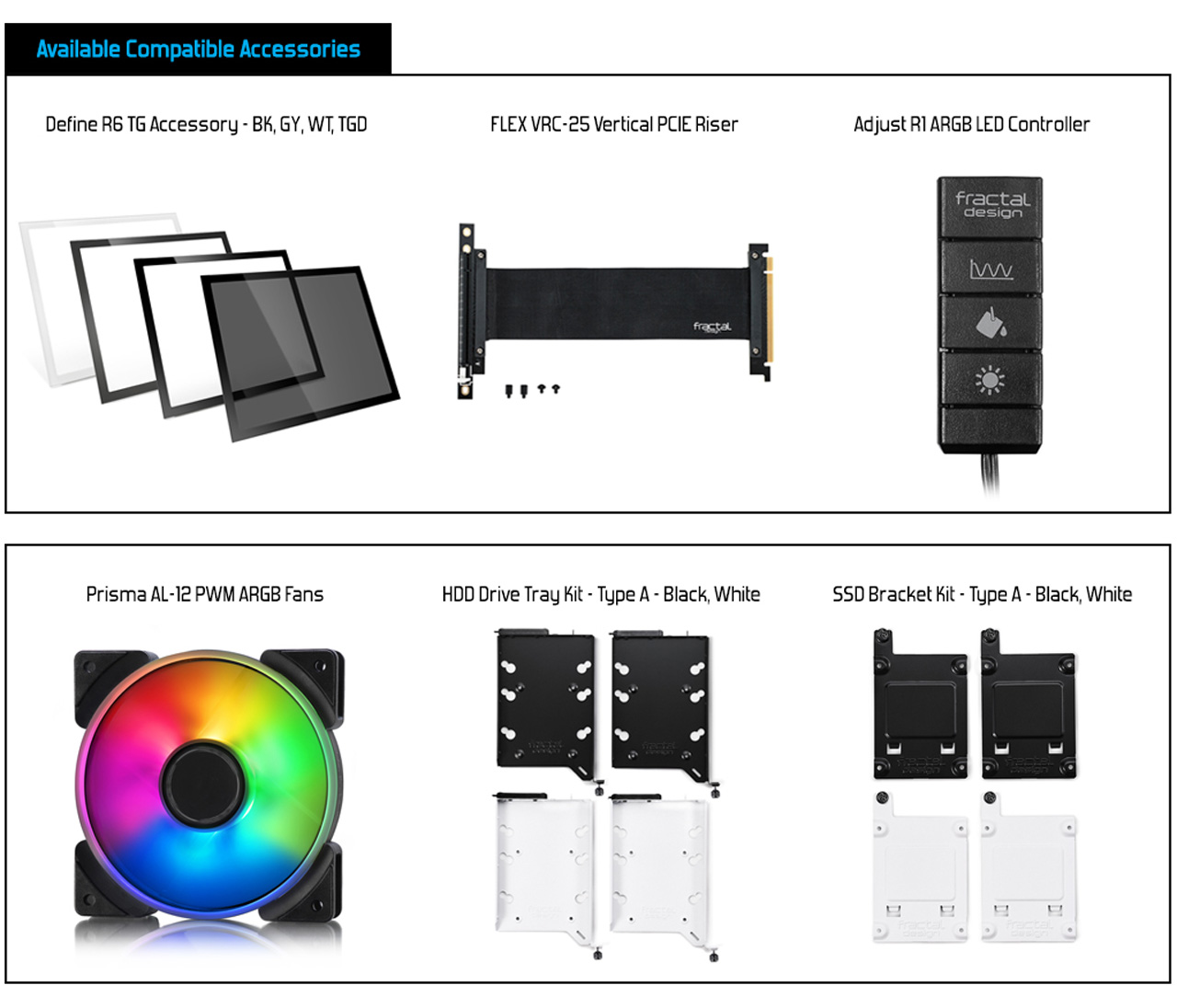 Fractal Design Define R6 USB-C Black ATX Mid Tower Computer Case ...