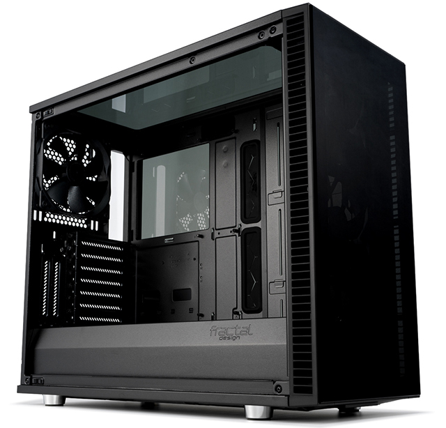 Fractal Design Define S2 facing to the right, with its side panel removed