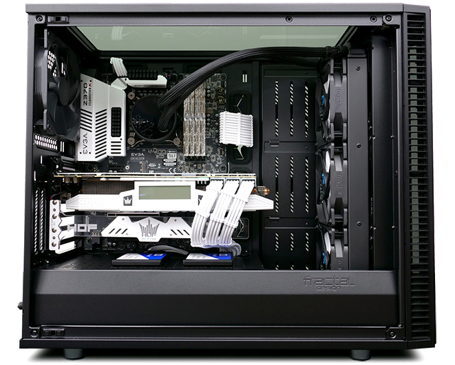 Fractal Design Define S2 case facing to the right fully loaded with components