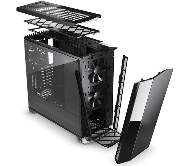 Fractal Vector RS swap the TG panel for top ventilation with the included cooling bracket and vent cover