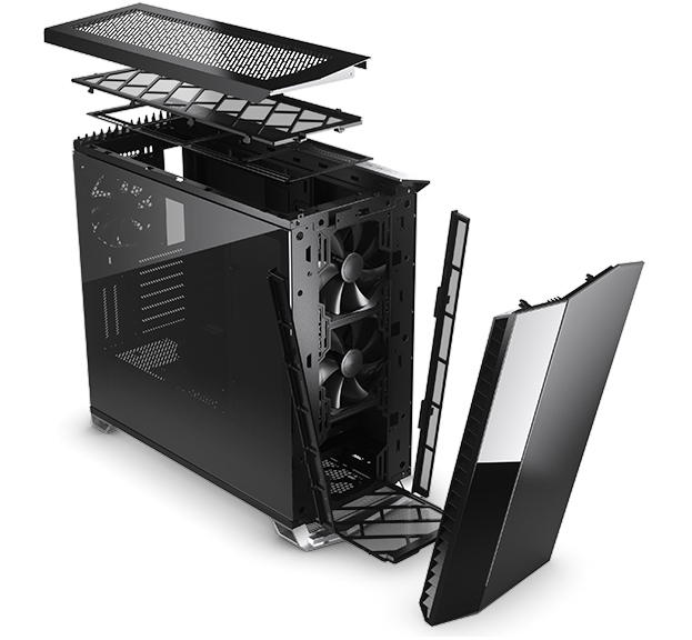 Fractal Vector RS swap the TG panel for top ventilation with the included cooling bracket and vent cover