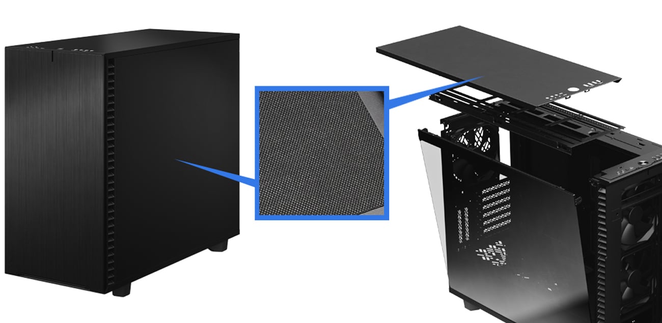 Boîtier PC FRACTAL DESIGN Define 7 - Tempered Glass Edition - tour - ATX  étendu - panneau latéral fenêtré (verre trempé) - pas d'alimentation  (ATX) - noir - USB/Audio