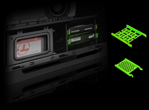 DIYPC Cuboid-R Black Case's Storage Areas on Side