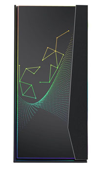 The front view of the case which show vivid ARGB LED graphics