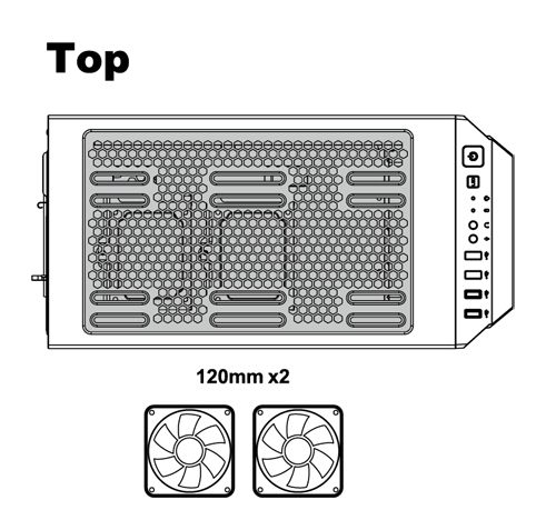 detailed support for case fans at top