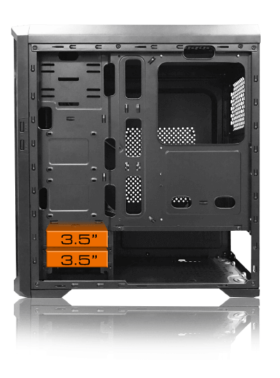 installation diagram of the two 3.5-inch drives in Cougar MX330-X