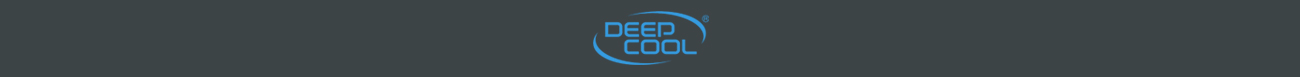 Blue deepcool on a dark gray logo
