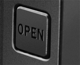Closeup of the Matrexx 70's open button
