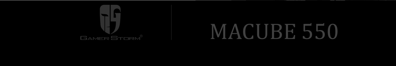 Gamerstorm Logo and MACUBE 550 Graphic Text