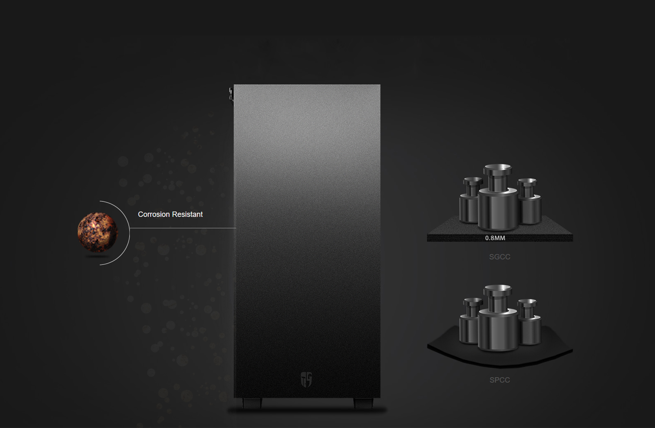 MACUBE 550 built with 0.8mm SGCC is more sturdy