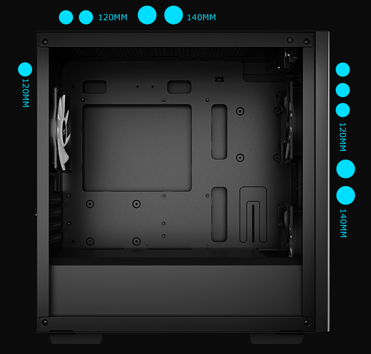 DeepCool MATREXX 40 3FS with Full-size Tempered Glass Side Panel, High ...