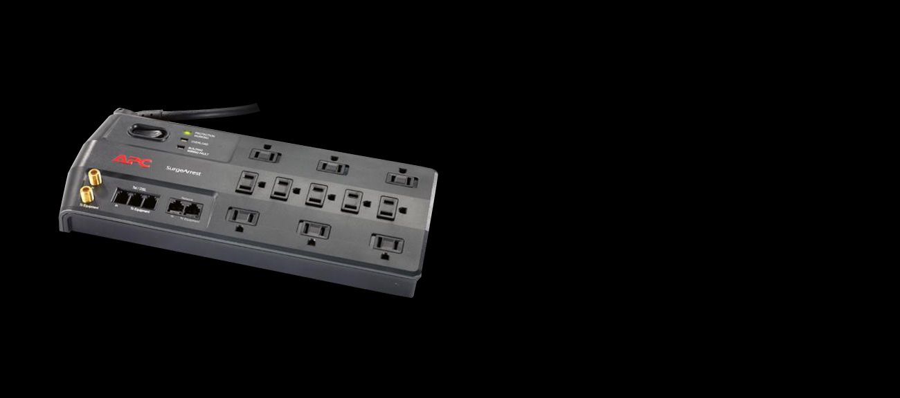 The side and top view of the surge protector