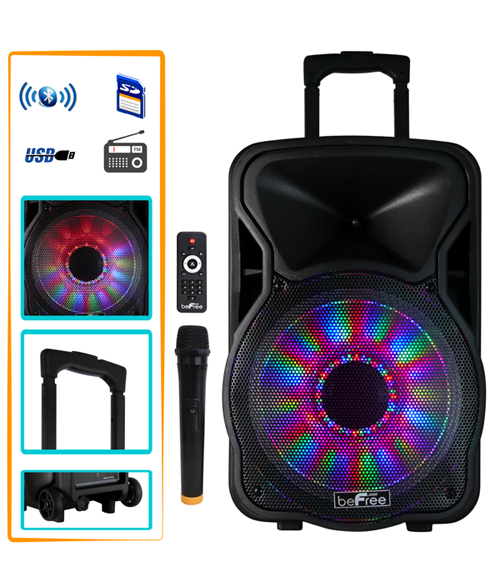 Befree Sound BFS-4400 12 in Bluetooth Rechargeable Party Speaker facing forward