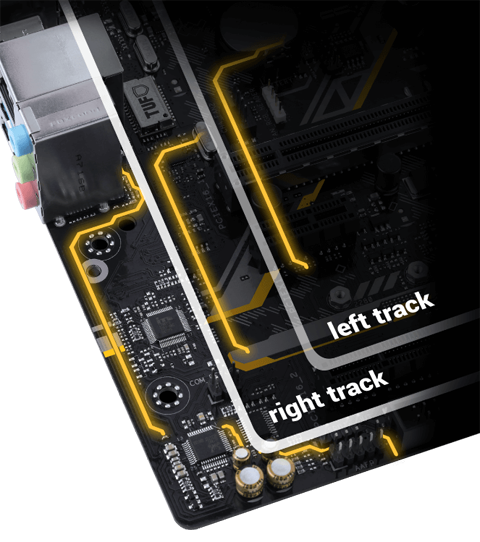 ASUS TUF B350M-PLUS GAMING Motherboard's left and right tracks