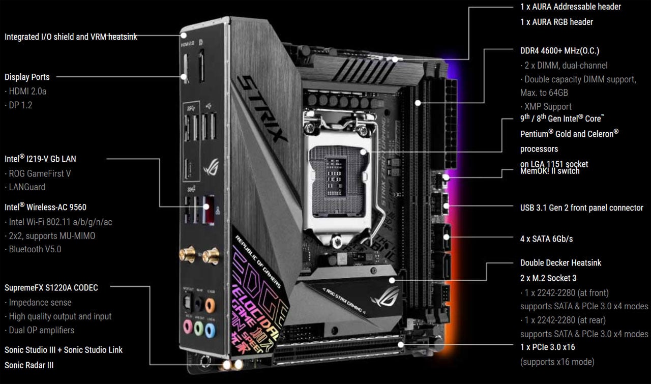 ASUS ROG Strix Z390 I Gaming Motherboard LGA 1151 Mini ITX