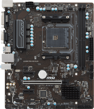 CPU MSI A320M PRO-VDH Ryzen3 1300x DDR4 8GB MSI ProSeries AMD A320 1st, 2nd, 3rd Gen Ryzen Compliant AM4