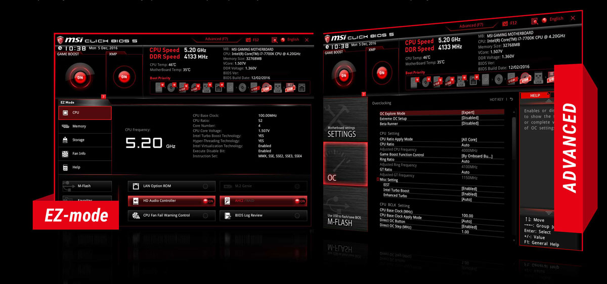 BIOS Screens for MSI Enthusiast Motherboards