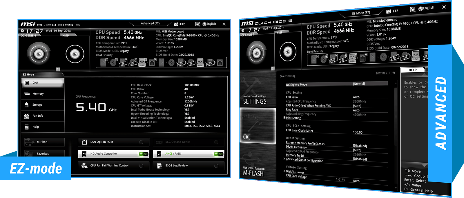screenshot of EZ-mode and advanced