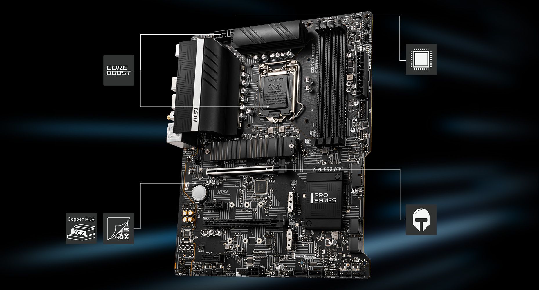 MSI Z590 PRO WIFI LGA 1200 ATX Intel Motherboard 