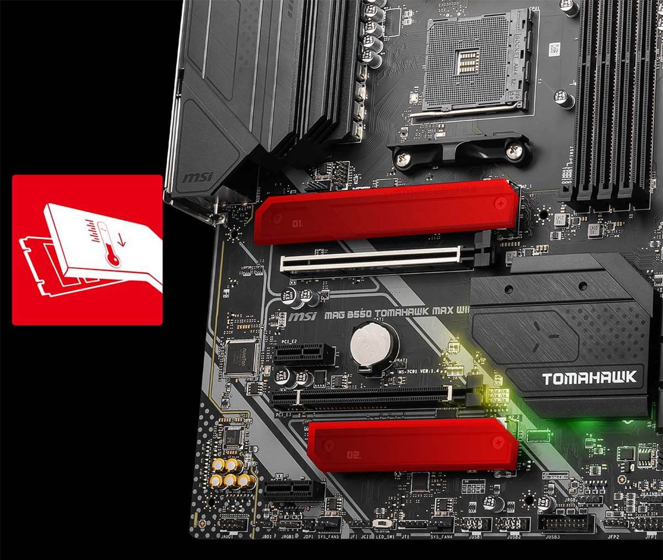 MSI MAG B550 Tomahawk MAX WiFi Gaming Motherboard (AMD AM4, DDR4, PCIe 4.0,  SATA 6Gb/s, M.2, USB 3.2 Gen 2, HDMI/DP, ATX, Wi-Fi 6E, AMD Ryzen 5000