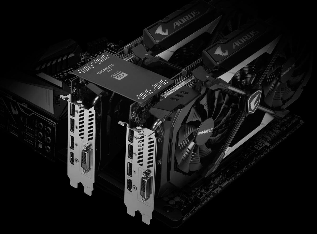Two GIGABYTE Graphics Cards Installed on the Z390 Motherboard