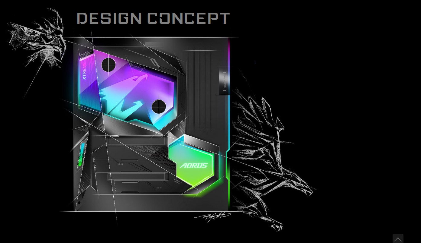 Design concept banner showing a drawing of the case with prifles of a hawk behind it