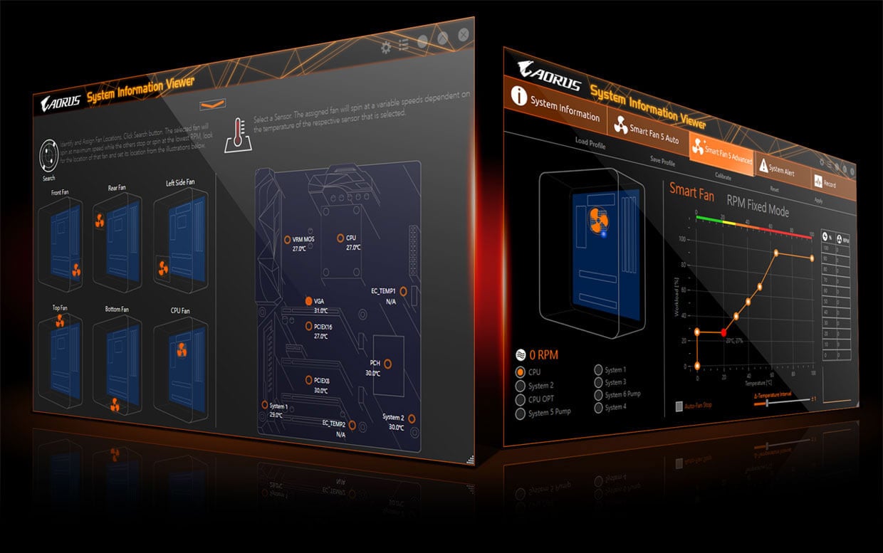 AORUS System Information View Graphical UI Tabs