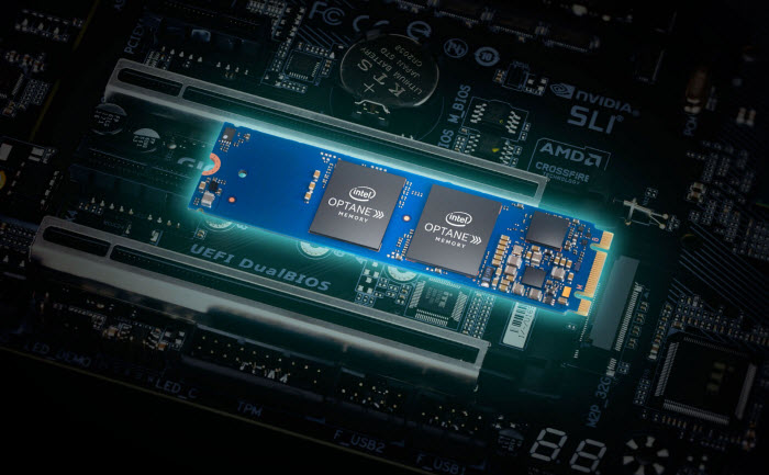 Intel Optane Memory mounted on the motherboard