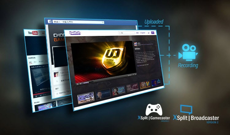 screenshot of XSplit Gamecaster and Broadcaster
