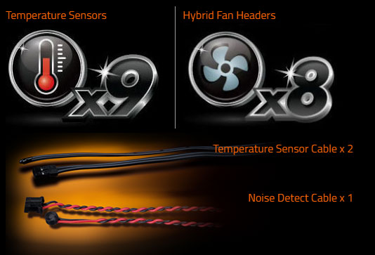 temperature sensors and hybrid fan headers icon