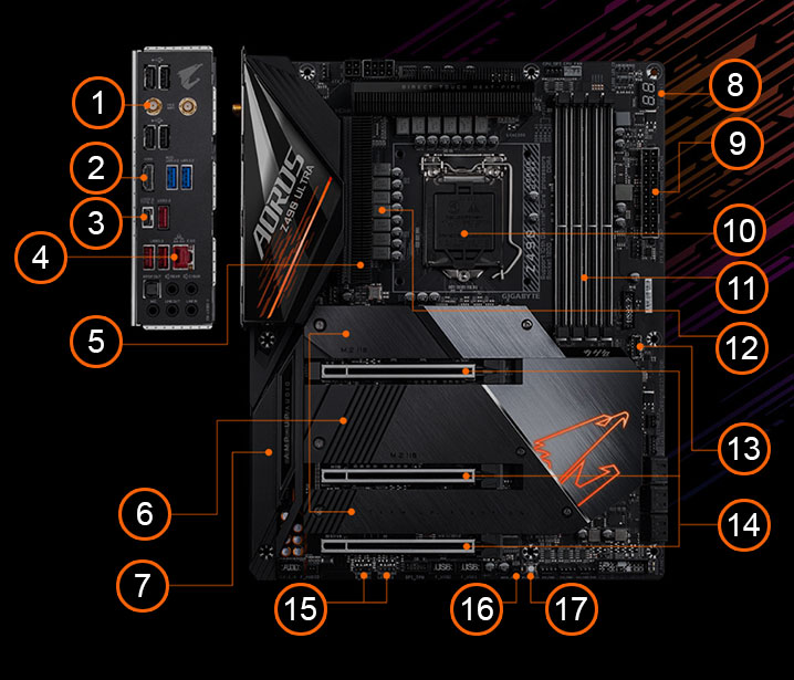detail of the motherboard