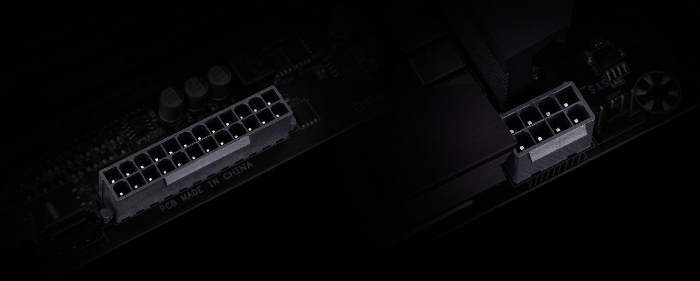 detail of the ports on the motherboard