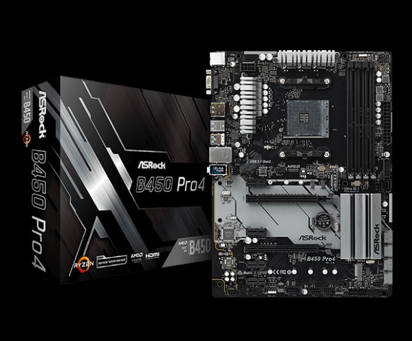 ASRock B450 PRO4 AM4 AMD Promontory B450 SATA 6Gb/s ATX AMD Motherboard