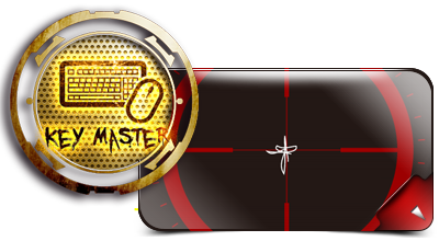 Key Master logo next to a red crosshair